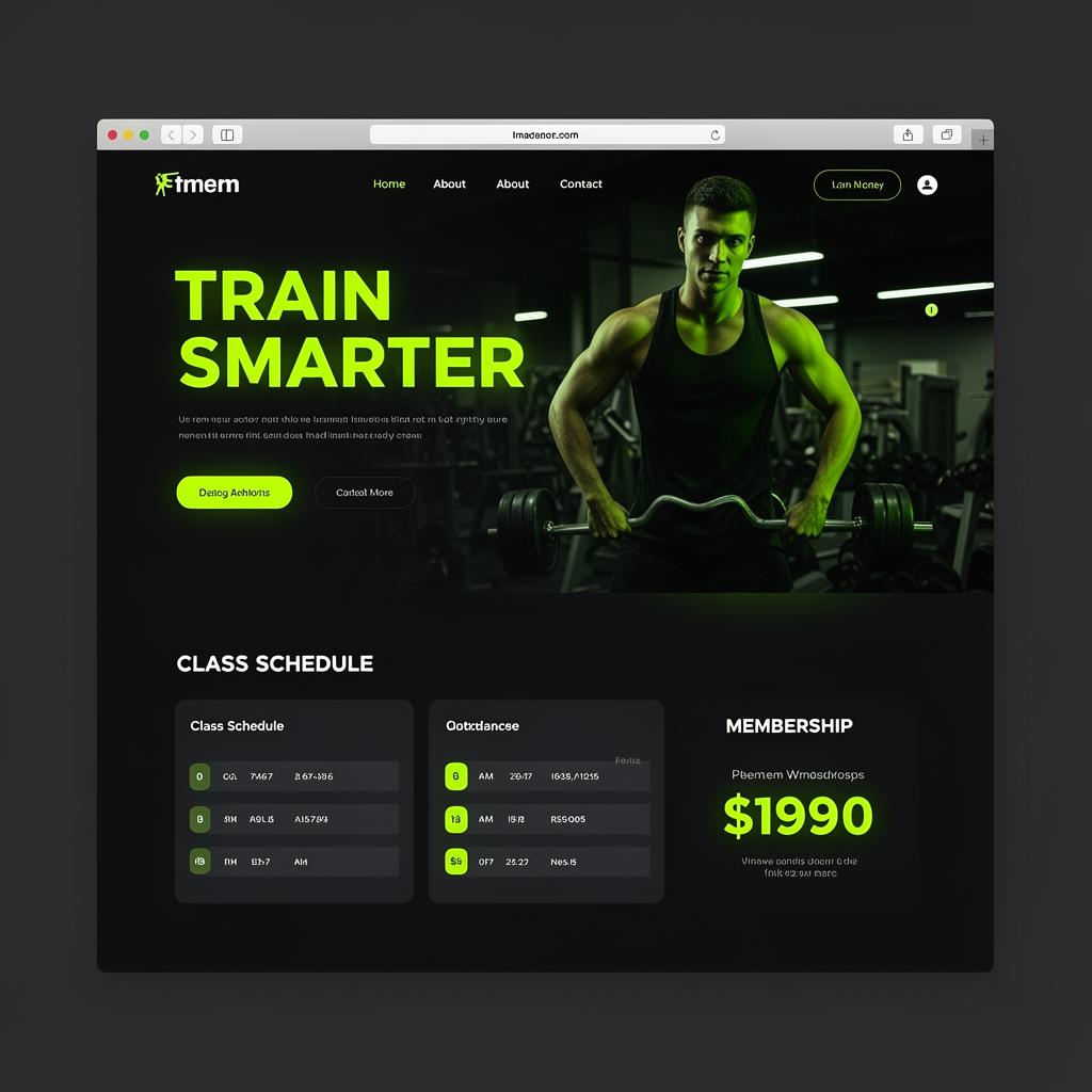 Train Smarter Gym concept website design